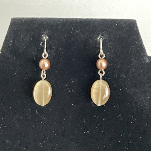 3 Strand Beaded Necklace and Earrings Set - Picture 3 of 5